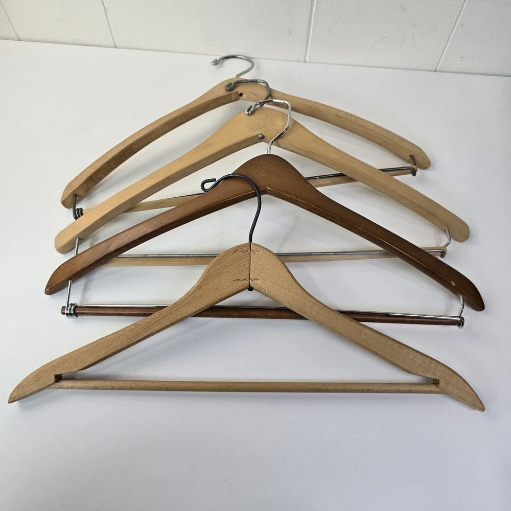 Vintage Brooks Brothers H Stockton Wooden Suit Coat Hangers Classics Bundle of 4